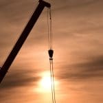 Torenkraan zonsondergang