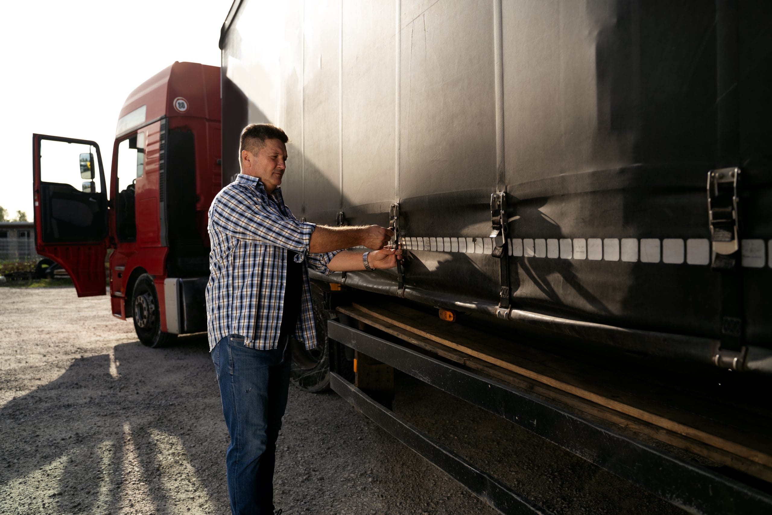 vrachtwagen met chauffeur